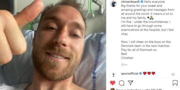 Eriksen dall’ospedale: “Grazie per i messaggi da tutto il mondo”.