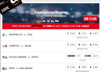 Schedina Champions da 100€: Inter e Milan in campo